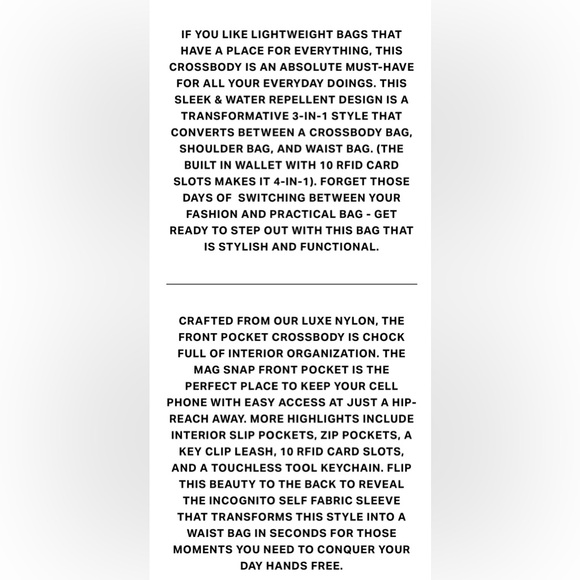 NWT IHKWIP luxury nylon convertible crossbody bag - Picture 13 of 14